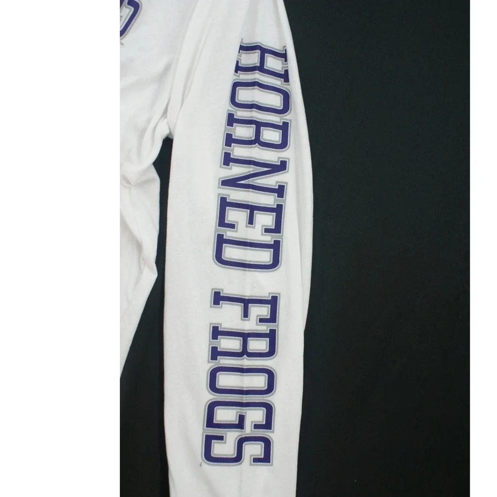 TCU Horned Frogs Shirt Mens L White Rivalry Threads 91 Long Sleeve NWT NCAA